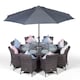 image 1 of Savannah Round 8 Seater Rattan Dining Set Ice Bucket Drinks Cooler | Grey | Grey
