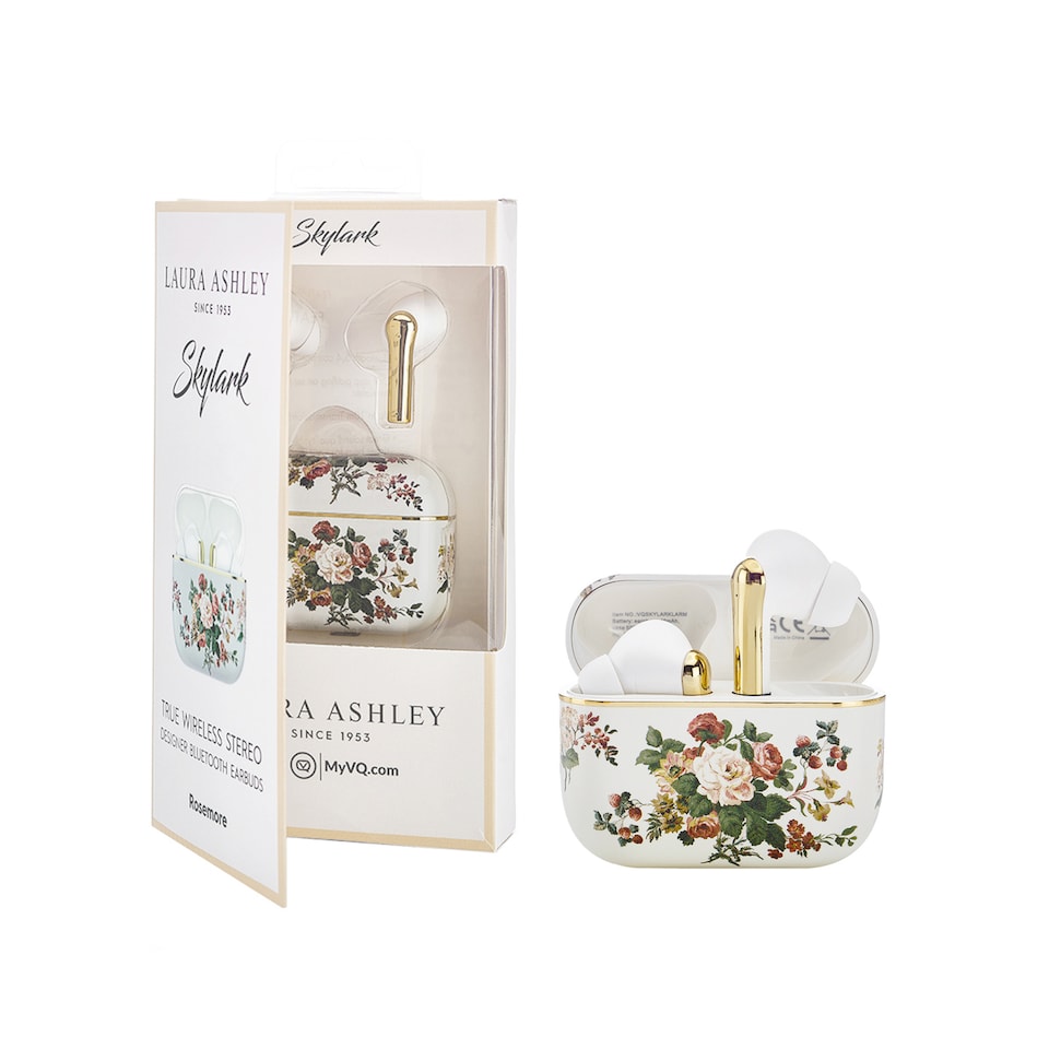 image 1 of Laura Ashley Rosemore 'Skylark' True Wireless Earbuds with HD Microphone and Charging Case