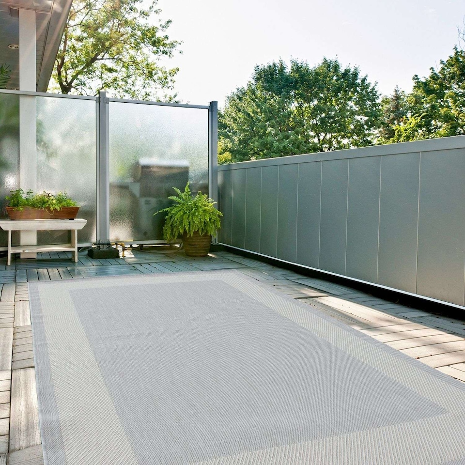 image 1 of The Rugs Outdoor Indoor Bordered Garden Patio Rug Weather Resistant | 200