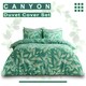 image 3 of Canyon Leaf Printed Duvet Cover Set Reversible Polycotton Beddings Green | Single