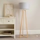 image 1 of ValueLights Lottie Oak Wooden Free Standing Tripod Floor Lamp Base