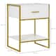 image 3 of HOMCOM Modern Bedside Table Side Table Nightstand w/ Drawer Shelf