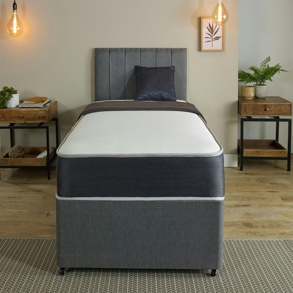 image 1 of Linear Cool Touch Hybrid Mattress - 20cm Deep, Soft Firmness | Grey | Double