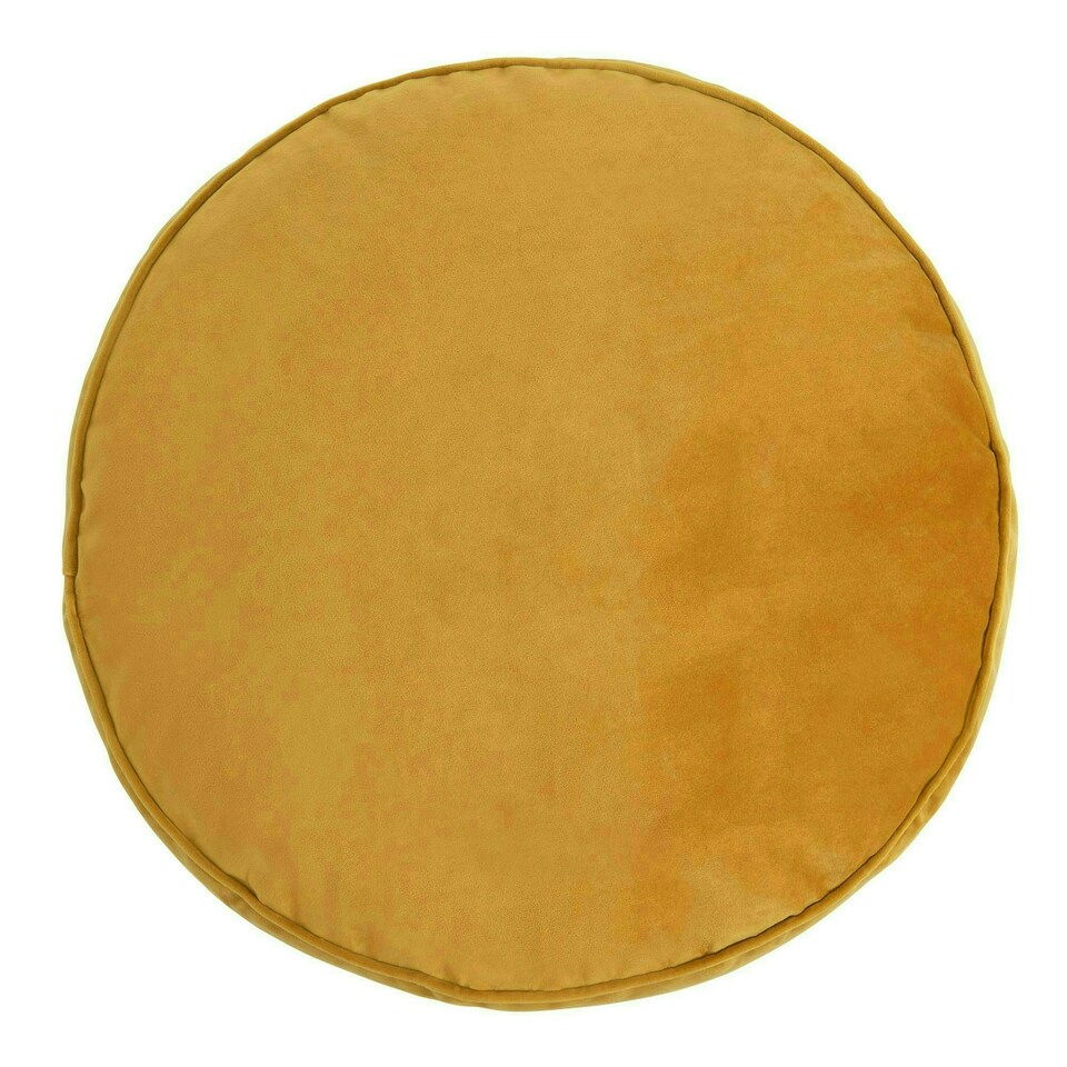 image 1 of icon Milano Velvet Bean Bag Pouffe Ochre Yellow Large Velvet Footstools Yellow