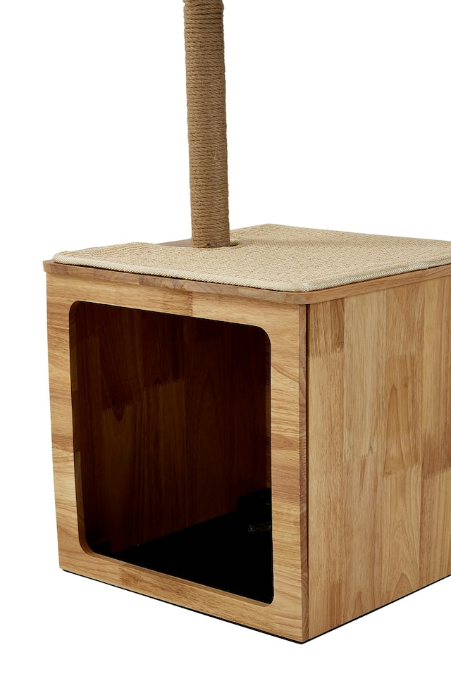 image 1 of Living and Home 2-in-1 Cat Cave Floor Lamp, 164cm | Brown