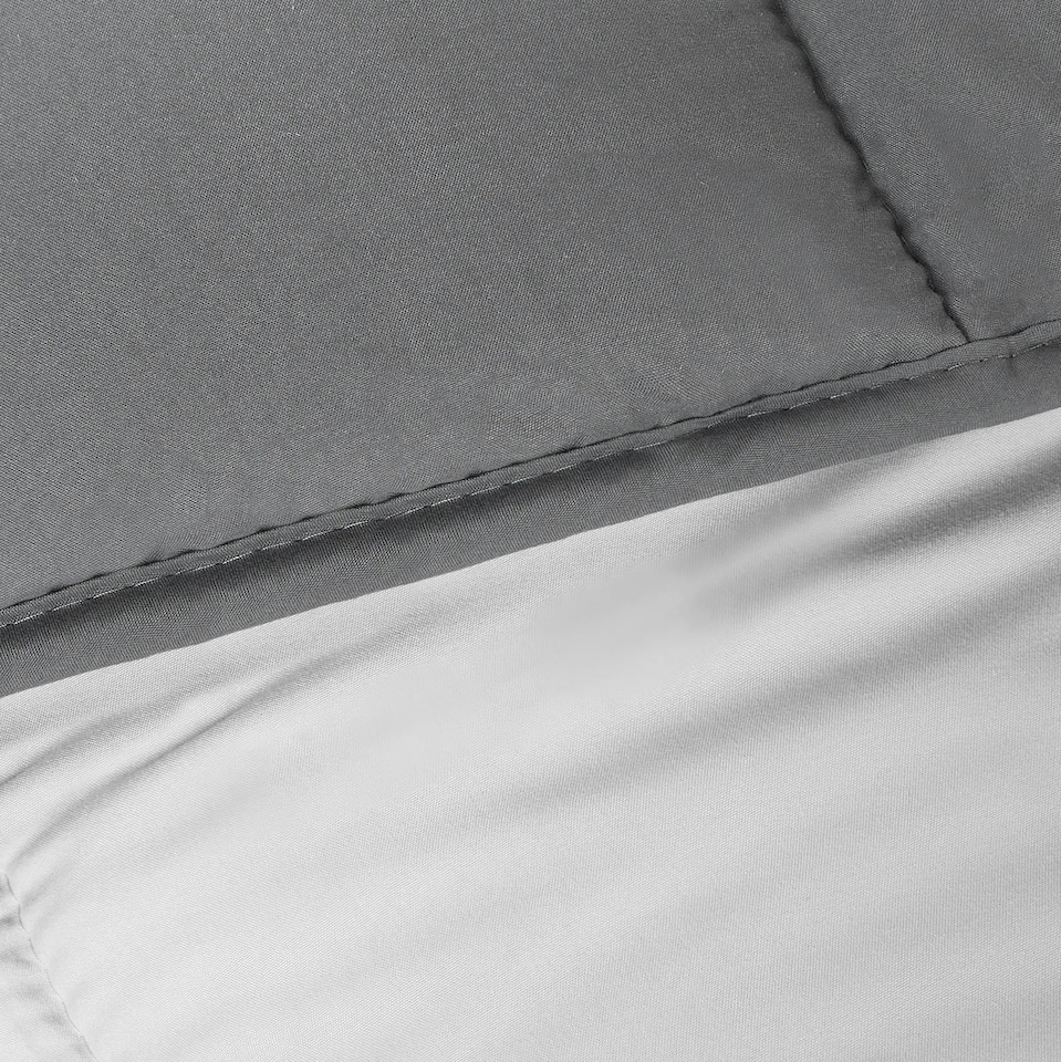 image 1 of OHS Coverless Reversible 10.5 Tog Duvet And Pillowcase Bedding Set, Double - Grey/Silver