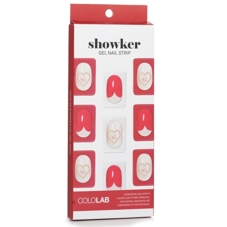 image 1 of Showker Gel Nail Strip # Csa511 Red Heart - 1pcs