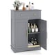 image 1 of COSTWAY Floor Storage Cabinet Buffet Sideboard with Drawer-Grey