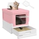 image 6 of PawHut Hooded Cat Litter Box, Pet Toilet w/ Scoop, Tray - Pink Pink