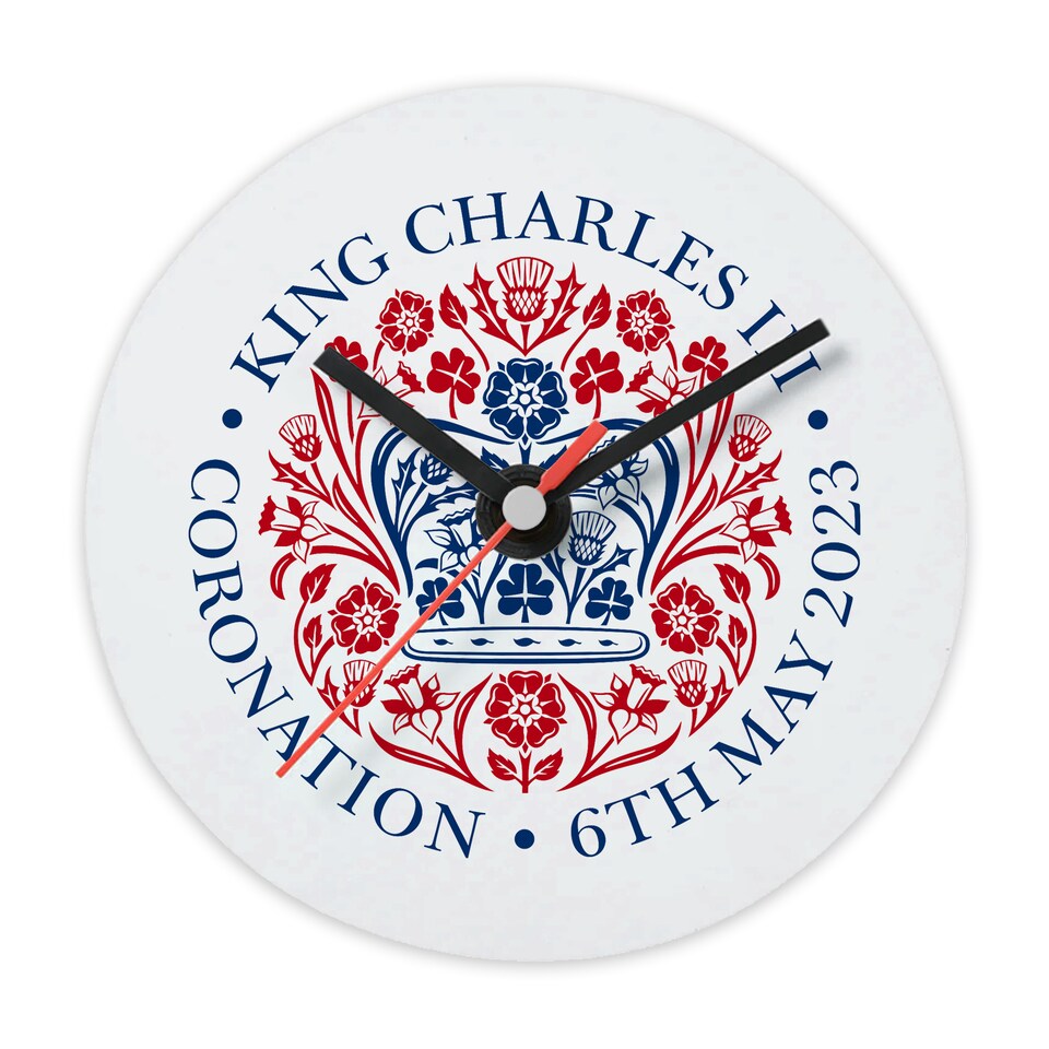 image 1 of Personalised Printed Commemorative Coronation of the King Wall Clock