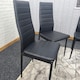 image 8 of Dining Chairs Set of 4 Black Leather Kitchen Chairs Black