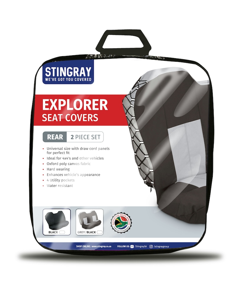 image 1 of ZSEXPLORER02GR-Stingray - Explorer Rear 2Pc Car Seat Cover Set - Grey