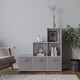 image 2 of 6-Cube Step Shelving Unit With Non Woven Inserts | Grey | Grey & Grey | 1