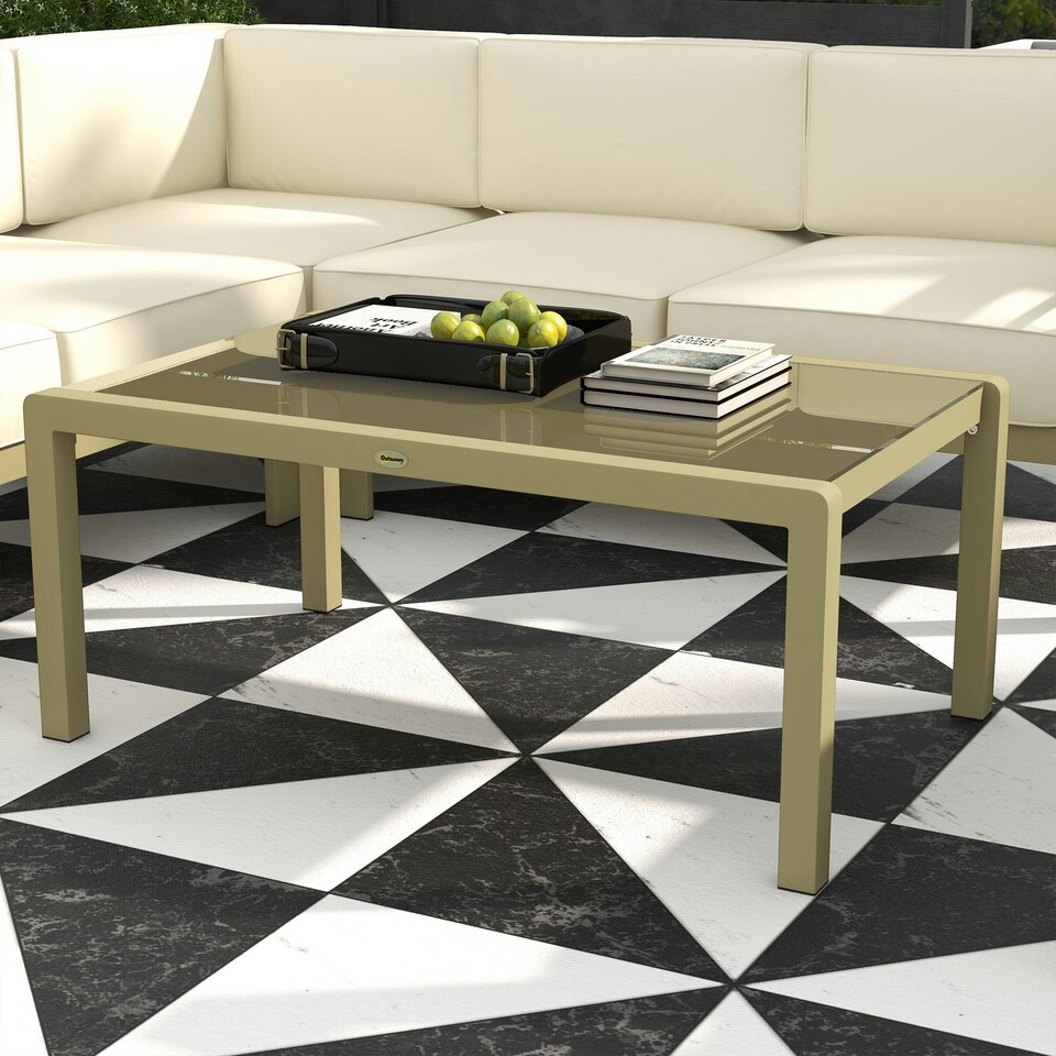 image 1 of Outsunny 5 PCs Garden Sofa Set w/ Cushions, Aluminium Furniture Sets, Gold