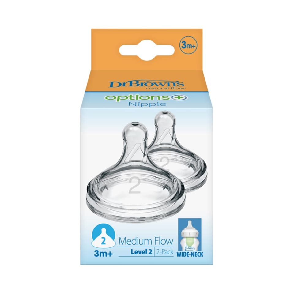 image 1 of Dr. Brown's Options+ Teat 3m+ 2Pk