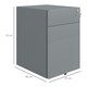 image 7 of Vinsetto 3 Drawer Metal Filing Cabinet Lockable 5 Wheels Compact Under Desk Grey