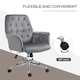 image 6 of Vinsetto Office Desk Chair, Velvet-Feel Fabric Vanity Chair with Height Adjustable, Armrest, Swivel Chair for Home, Dark Grey
