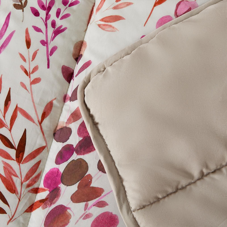 image 1 of OHS Floral Coverless 10.5 TOG Duvet Set Pillowcase Quilted Cover