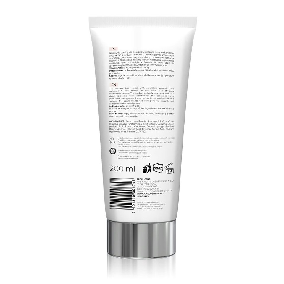 image 1 of Apis Watermelon Body Scrub with Volcanic Lava 93% Natural Ingredients 200ml