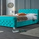 image 4 of Veneta Plush Teal King Bed Frame - Teal