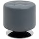 image 1 of HOMCOM 360° Swivel Foot Stool PU Footstool with Thick Padding, Grey