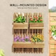 image 3 of Outsunny Wooden Garden Planters with Trellis Wall-mounted Raised Bed