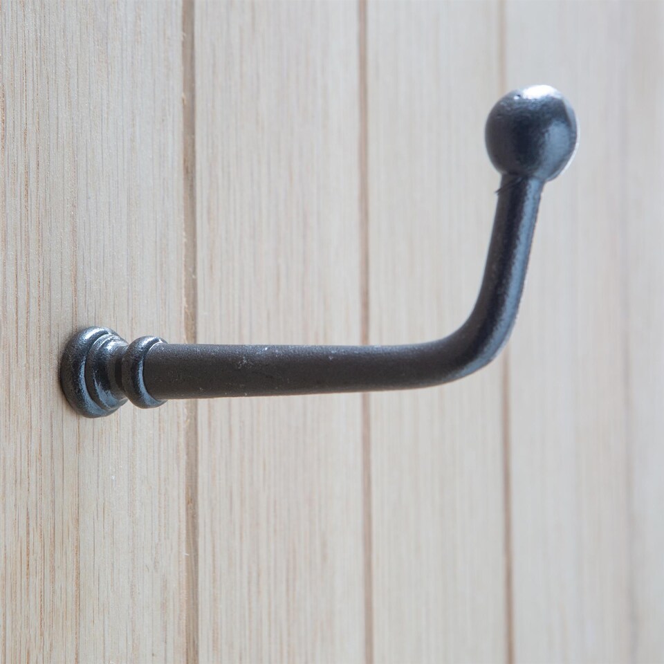 image 1 of Hammer & Tongs Flat Top Screw Hook - W20mm x H60mm - Black