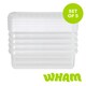 image 1 of Wham Clip 5x 8.5L Rectangular Plastic Storage Boxes with Clip Lock Lids. Ideal for Home, Office, Toys & More - Clear/Clear | Clear | 5