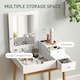 image 9 of HOMCOM Dressing Table Vanity Desk Flip-up Mirror 2 Drawers, White