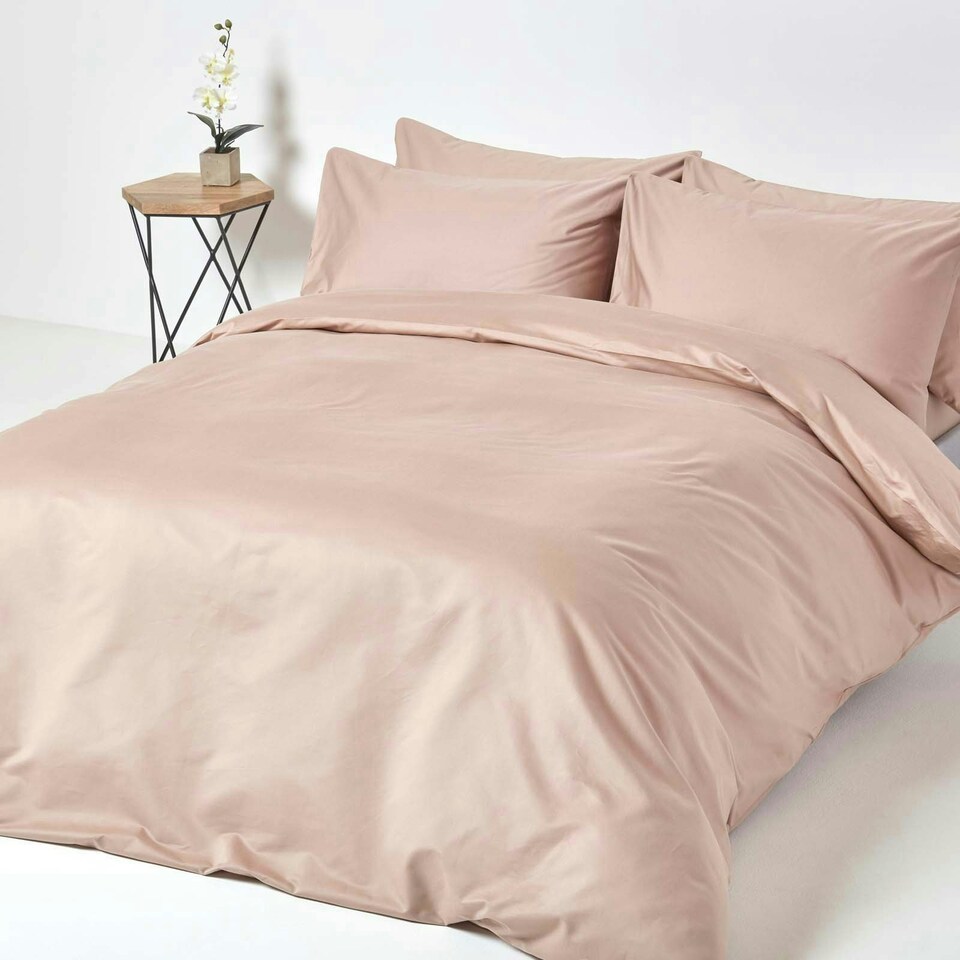 image 1 of Homescapes Moonlight Beige Egyptian Cotton Flat Sheet 1000 Thread Count, Single Cream | Single
