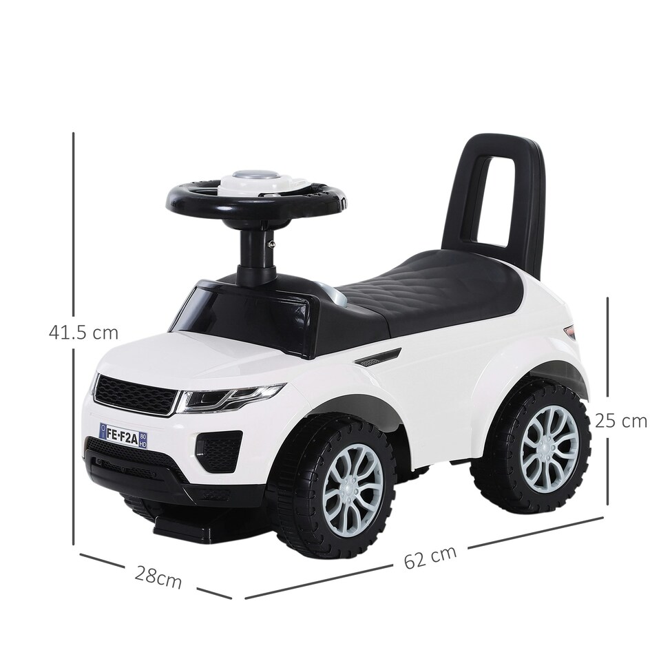 image 1 of HOMCOM 3-in-1 Ride On Car Foot To Floor Slider Toddler w/ Horn Steering White