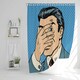 image 1 of The confused man hide and seek game pop art comics retro style Halftone (Shower Curtain)