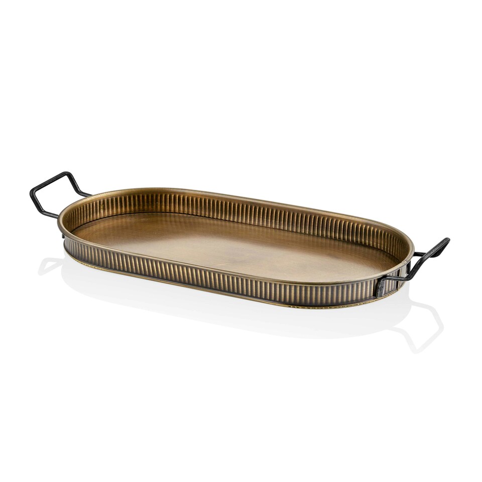 image 1 of Gold Oval Serving Tray (54 x 23 cm)