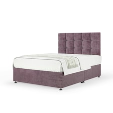 Memory Maestro Memory Foam Mauve Naples Velvet Divan Set And Pearl Headboard King Size