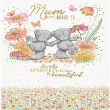 Bears Holding Hands In Flowers Mother's Day Card