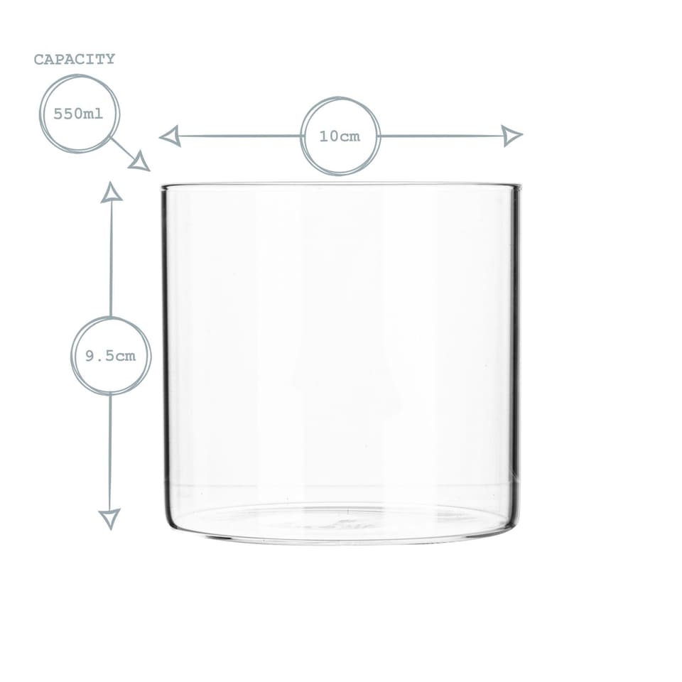 image 1 of Argon Tableware Glass Storage Jars - Leather Loop Lid - 550ml - Modern Round Scandi Organisation Container Glass Jar - Set of 3