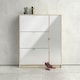image 5 of Shoes Shoe Cabinet 3 Flip Down Doors and 2 layers 1 Door Oak structure