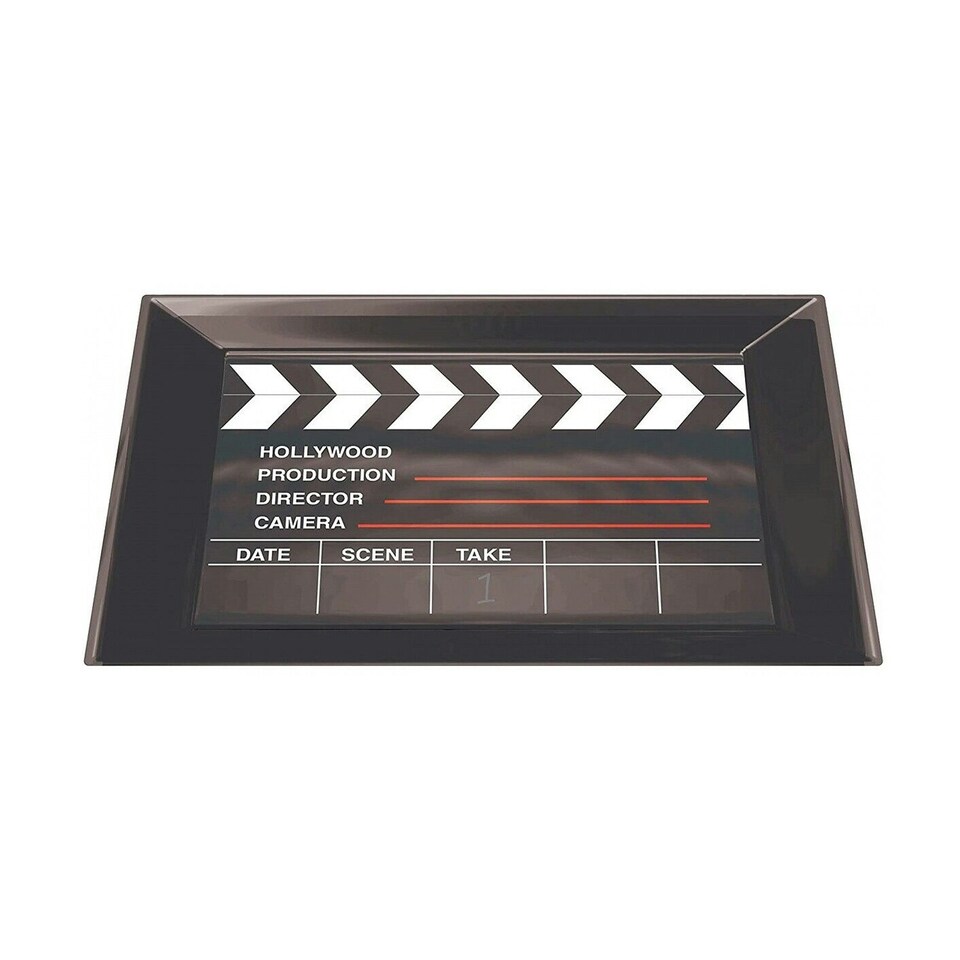 Amscan Cinema Clap Decorative Tray - Black/White - One Size