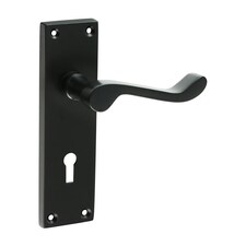 Timco - Victorian Scroll Lock Handles - Matt Black (Size 152 x 42 - 2 Pieces) Black
