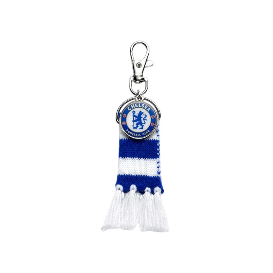 image 1 of Chelsea FC Stripe Crest Keyring | Blue | Blue/White | 1