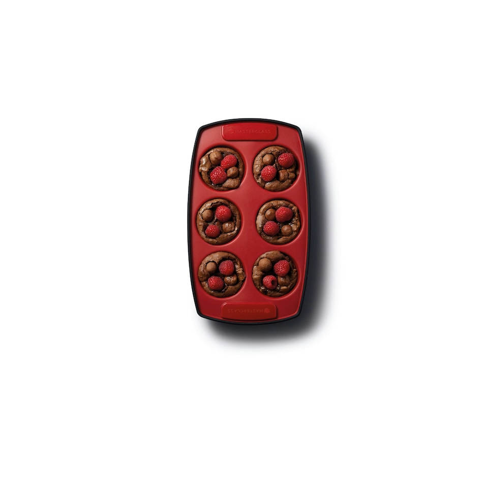 image 1 of MasterClass Muffin Tray Red Silicone 6 Hole