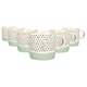 image 1 of Nicola Spring Ceramic Dipped Dots Coffee Mugs - 385ml - Blue - Pack of 6 Blue