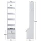 image 5 of Living and Home 5-Tier Slim Storage Shelving Unit with Lockable Drawer - White