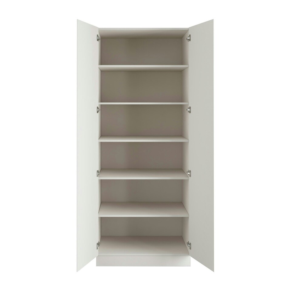 image 1 of J-Pull Handleless White Double Wardrobe with Shelves White