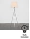 image 4 of ValueLights Camden Chrome Tripod Floor Lamp & Beige Taper Shade & Bulb | Cream