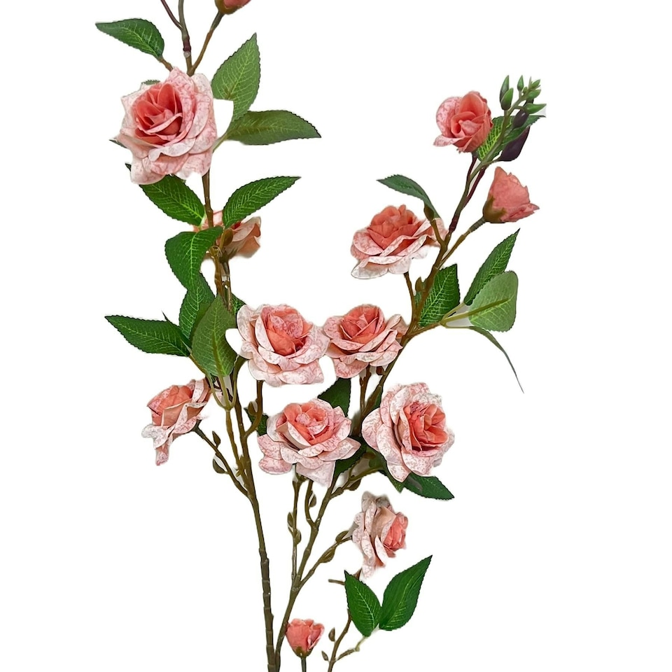 image 1 of Pack of 6 x 90cm Artificial Pink Rose Stem