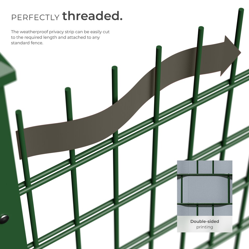 image 1 of Privacy Film - double-sided print, opaque and tear-resistant, fastening clips included | Grey | grey | 3500 x 19 x 0,04 cm | 1