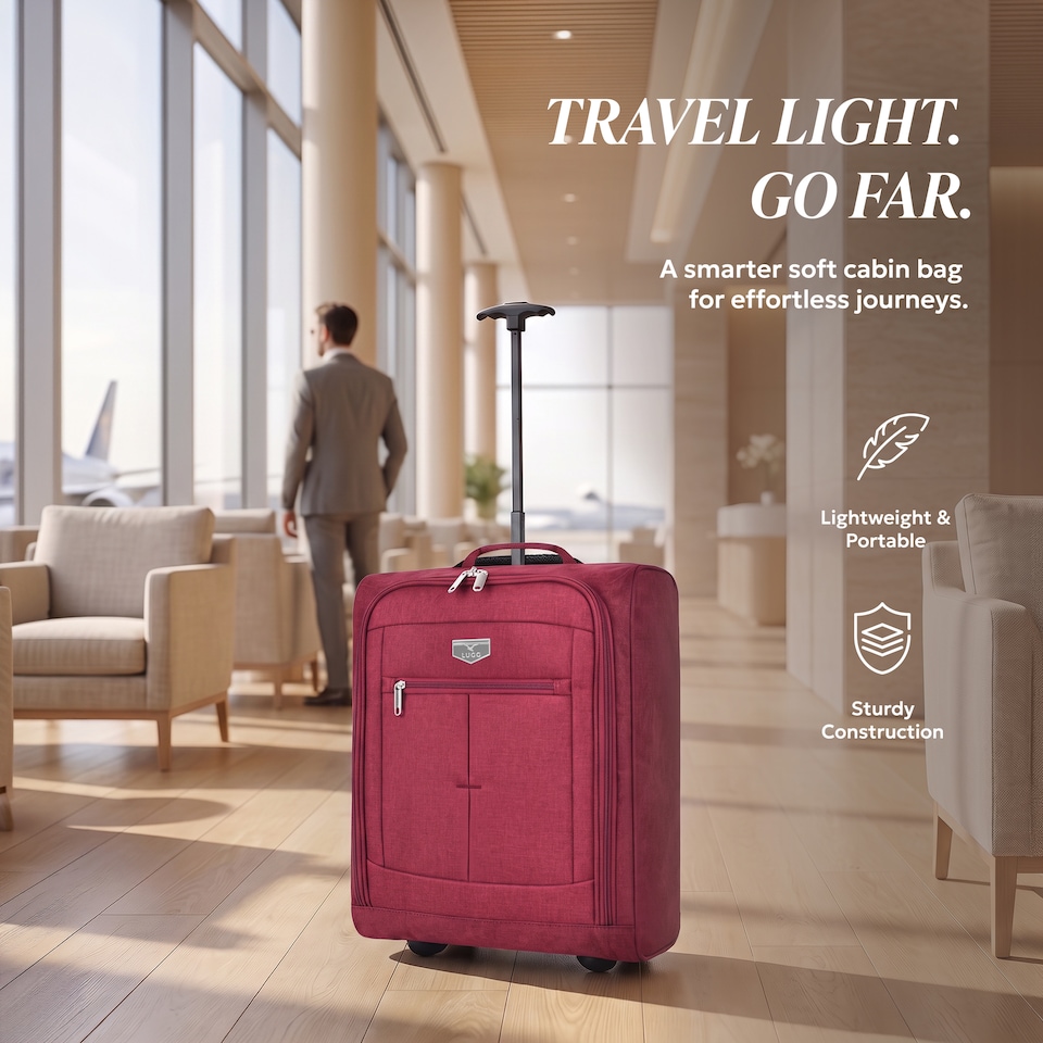 image 1 of Lugg Single Trolley Soft Cabin Bag 45x36x20cm Lightweight Hand Luggage