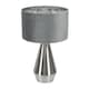 image 1 of ValueLights Jax Brushed Chrome Touch Table Lamp Grey Velvet Chrome Shade and Bulb