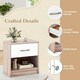 image 9 of COSTWAY Bedroom Nightstand 3-Tier Bedside Table w/Drawer Coffee Brown